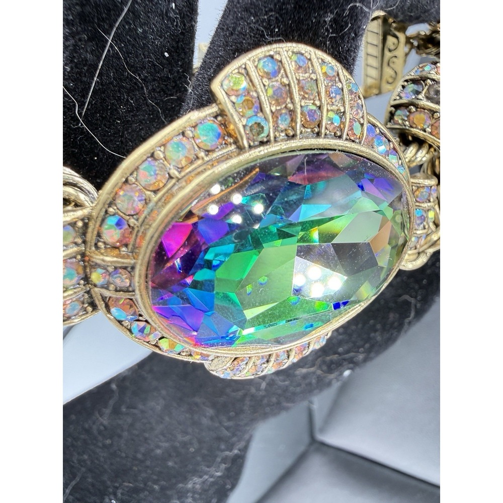 Heidi Daus Chain Of Events AURORA BOREALIS Necklace STUNNING MULTI COLOR NEW - Picture 4 of 11